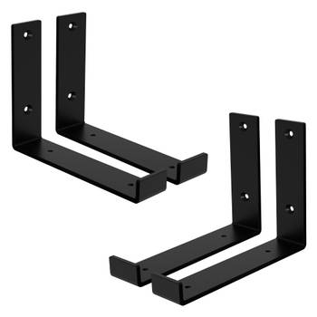 ML-Design 4-delige plankbeugel, 20x4x14 cm, zwart, metaal, 8 inch plankbeugels, industriële plankbeugels, planksteun