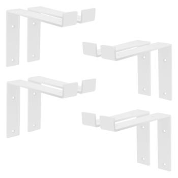 ML-Design 8-delige plankbeugel, 20x4x14,5 cm, wit, metaal, 8 inch plankbeugels, industriële plankbeugels, planksteun
