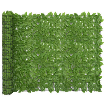 vidaXL Balkonscherm met groene bladeren 500x150 cm