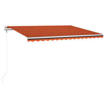 vidaXL Luifel automatisch met LED windsensor 400x300 cm oranje bruin