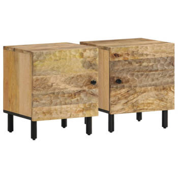 vidaXL Nachtkastjes 2 st 40x33x46 cm massief mangohout