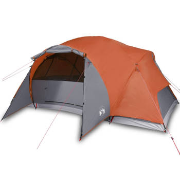 vidaXL Tent 8-persoons waterdicht grijs en oranje