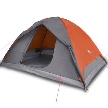 vidaXL Tent 6-persoons waterdicht grijs en oranje