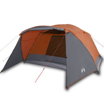 vidaXL Tent met luifel 4-persoons waterdicht grijs en oranje
