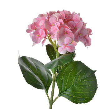 Clayre & Eef Kunstbloem Hortensia 65 cm Roze Kunststof Roze