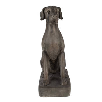Clayre & Eef Beeld Hond 73 cm Grijs Keramisch materiaal Grijs