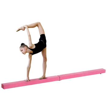 Turnbalk - Evenwichtsbalk - Balanstrainer - Balans speelgoed - Roze - 210 cm