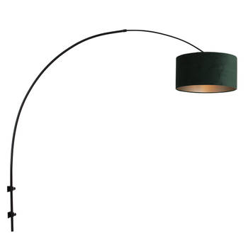 Steinhauer Sparkled Light wandlamp zwart met groen kap ?40 cm