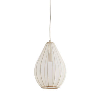 Light and Living hanglamp - wit - textiel - 2976927