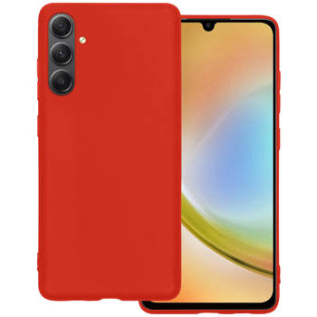 Basey Samsung Galaxy A34 Hoesje Siliconen Hoes Case Cover -Rood