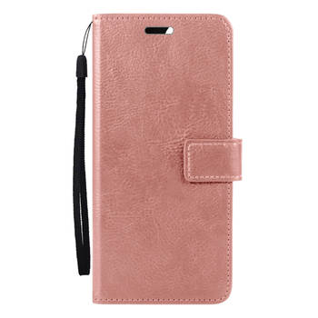 Basey Samsung Galaxy S24 Plus Hoesje Book Case Kunstleer Cover Hoes - Rose Goud