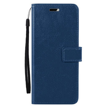 Basey Samsung Galaxy S24 Ultra Hoesje Book Case Kunstleer Cover Hoes - Donkerblauw