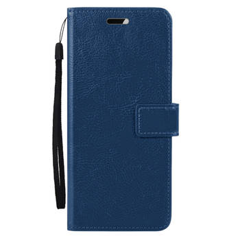 Basey Samsung Galaxy S24 Hoesje Book Case Kunstleer Cover Hoes - Donkerblauw