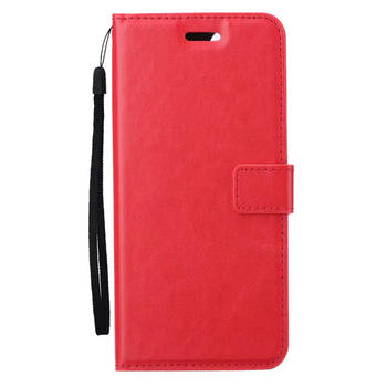 Basey Samsung Galaxy S24 Ultra Hoesje Book Case Kunstleer Cover Hoes - Rood