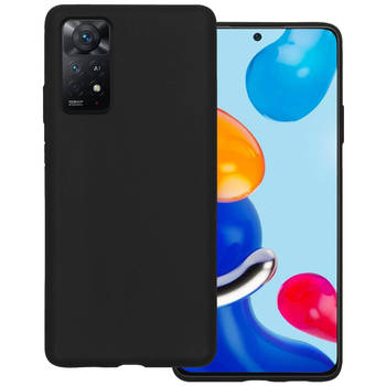 Basey Xiaomi Redmi Note 11 Hoesje Siliconen Hoes Case Cover -Zwart