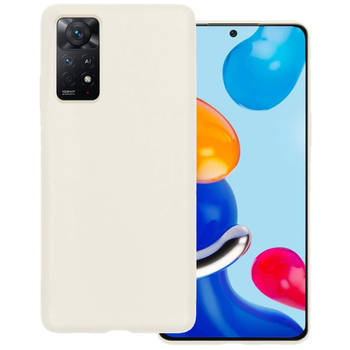 Basey Xiaomi Redmi Note 11 Hoesje Siliconen Hoes Case Cover -Wit