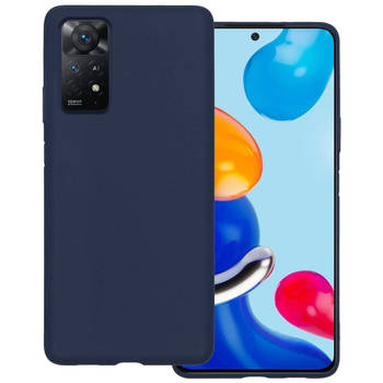 Basey Xiaomi Redmi Note 11 Hoesje Siliconen Hoes Case Cover - Donkerblauw