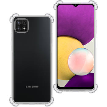 Basey Samsung Galaxy M22 Hoesje Siliconen Shock Proof Hoes Case Cover - Transparant