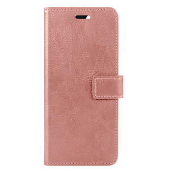 Basey Samsung Galaxy M22 Hoesje Book Case Kunstleer Cover Hoes - Rose goud