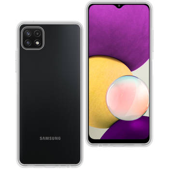 Basey Samsung Galaxy M22 Hoesje Siliconen Hoes Case Cover - Transparant