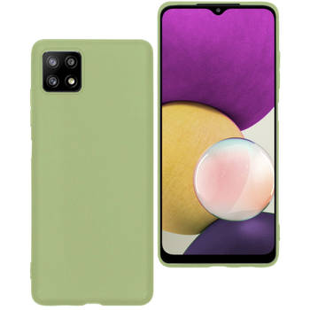 Basey Samsung Galaxy M22 Hoesje Siliconen Hoes Case Cover -Groen