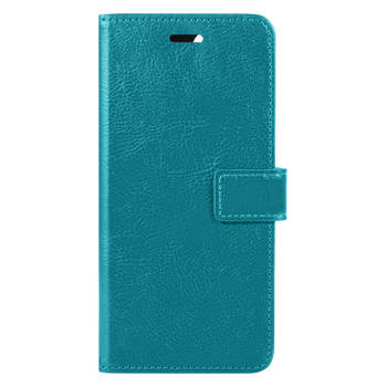Basey Samsung Galaxy M22 Hoesje Book Case Kunstleer Cover Hoes - Turquoise