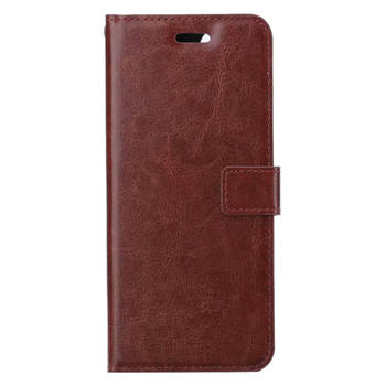 Basey Samsung Galaxy M22 Hoesje Book Case Kunstleer Cover Hoes - Bruin