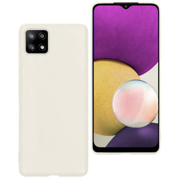 Basey Samsung Galaxy M22 Hoesje Siliconen Hoes Case Cover -Wit