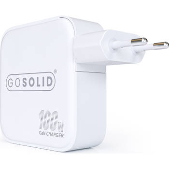 GO SOLID! GaN2 Quick charger 100W (1x USB QC3.0, 3x USB-C PD3.0)