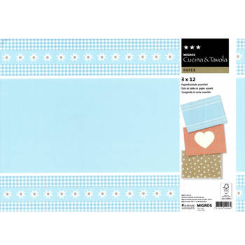 Cucina & Tavola - papieren placemats - 216 Stuks - 42x30 cm - 3 Designs - 6 Verpakkingen