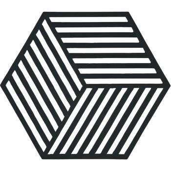 Zone Denmark Pannenonderzetter Hexagon - Zwart - 16 x 14 cm