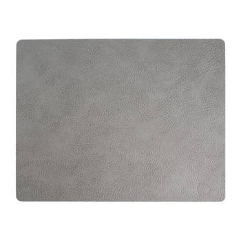 LIND DNA Placemat Hippo - Leer - Antraciet Grijs - 45 x 35 cm