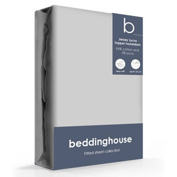 Beddinghouse Jersey-Lycra Topper Hoeslaken Lightgrey-140/160 x 200/220 cm