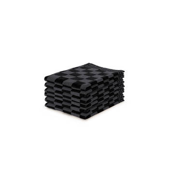 Eleganzzz Keukendoekset Blok 50x50cm - zwart - set van 6