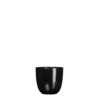 5 stuks - Mica Decorations - Bloempot Pot rond es/7 tusca 7.5 x 8.5 cm zwart Mica