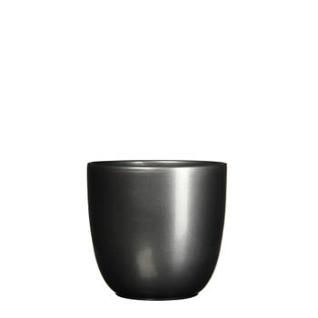 2 stuks - Mica Decorations - Bloempot Pot rond es/15 tusca 16 x 17 cm antraciet Mica