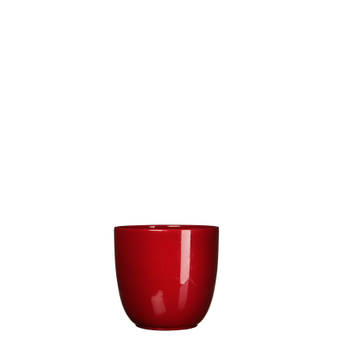 3 stuks - Mica Decorations - Bloempot Pot rond es/9 tusca 9 x 10 cm d.rood Mica