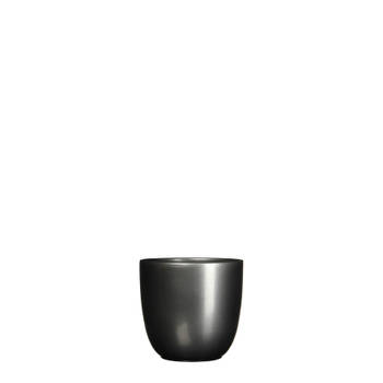5 stuks - Mica Decorations - Bloempot Pot rond es/7 tusca 7.5 x 8.5 cm antraciet Mica