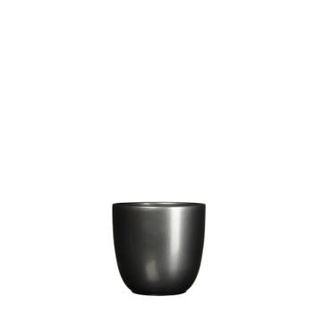 3 stuks - Mica Decorations - Bloempot Pot rond es/9 tusca 9 x 10 cm antraciet Mica