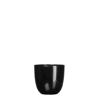 3 stuks - Mica Decorations - Bloempot Pot rond es/9 tusca 9 x 10 cm zwart Mica