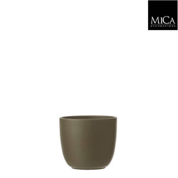 Mica Decorations - Tusca pot rond groen h11xd12 cm I