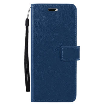 Basey Samsung Galaxy A55 Hoesje Book Case Kunstleer Cover Hoes - Donkerblauw