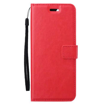 Basey Samsung Galaxy A35 5G Hoesje Book Case Kunstleer Cover Hoes - Rood