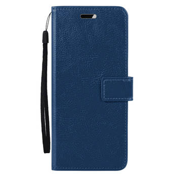 Basey Samsung Galaxy A35 5G Hoesje Book Case Kunstleer Cover Hoes - Donkerblauw
