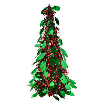 Clayre & Eef Kerstdecoratie Kerstboom Ø 18x46 cm Rood Kunststof Rood