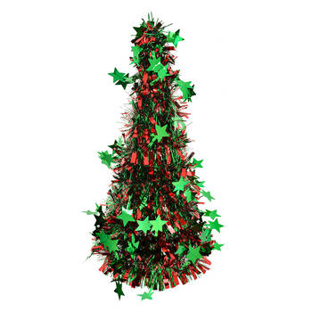 Clayre & Eef Kerstdecoratie Kerstboom Ø 17x38 cm Rood Kunststof Rood