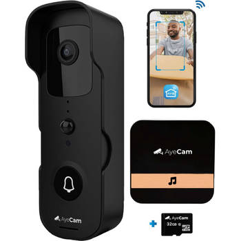 AyeCam Draadloze Video Deurbel Met app - Nachtvisie - Bewegingsdetectie - Deurbelset-Incl 32 GB SD