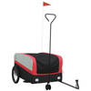 vidaXL Fietstrailer 45 kg ijzer zwart en rood