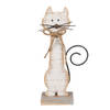 Clayre & Eef Decoratie Beeld Kat 38 cm Wit Hout Wit