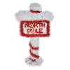 Clayre & Eef Kerst Tekstbord Sign 20x5x36 cm Rood Wit Kunststof NORTH POLE Rood